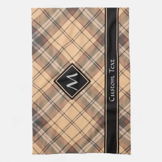 Beige en bruine Tartan Theedoek (Verticaal)