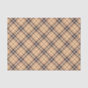 Beige en bruine Tartan Tissuepapier