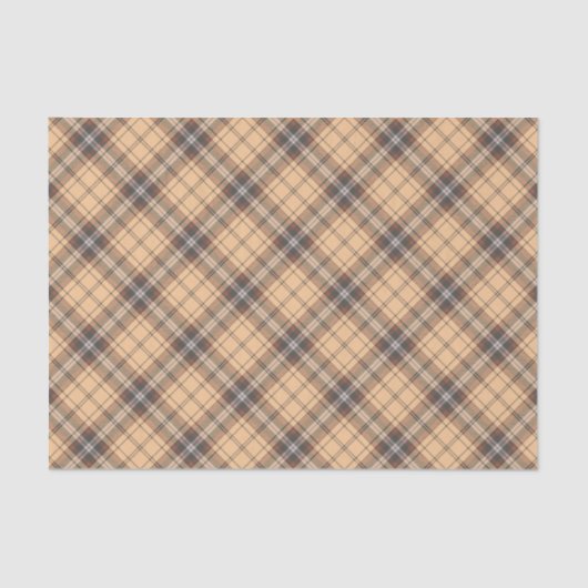 Beige en bruine Tartan Tissuepapier (Voorkant)