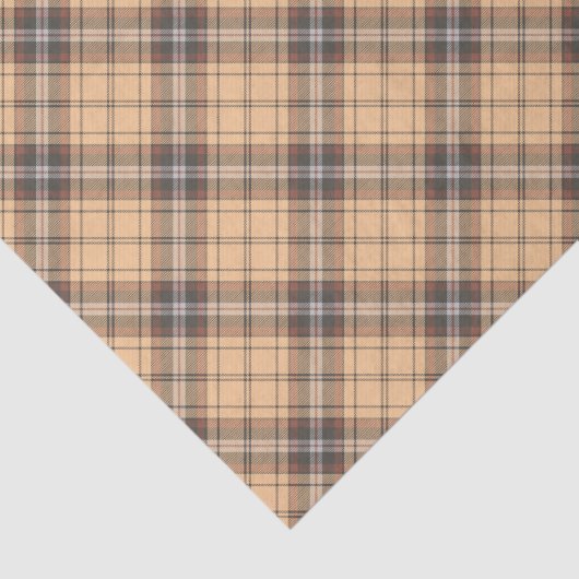 Beige en bruine Tartan Tissuepapier (Detail)