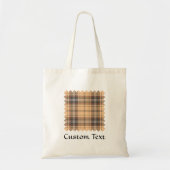 Beige en bruine Tartan Tote Bag (Voorkant)