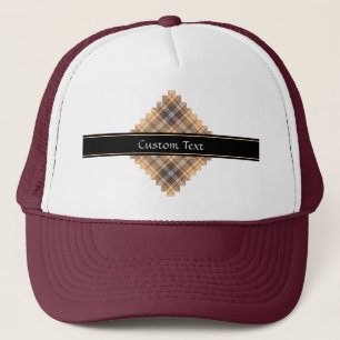 Beige en bruine Tartan Trucker Pet