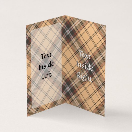 Beige en bruine Tartan Visitekaartje (Binnen)