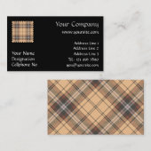 Beige en bruine Tartan Visitekaartje (Voorkant / Achterkant)