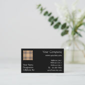 Beige en bruine Tartan Visitekaartje (Staand voorkant)