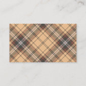 Beige en bruine Tartan Visitekaartje (Achterkant)
