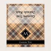 Beige en bruine Tartan Visitekaartje (Buitenkant ongevouwen)