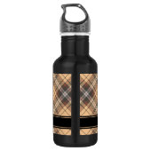 Beige en bruine Tartan Waterfles (Achterkant)