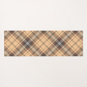 Beige en bruine Tartan Yogamat (Achterkant (horizontaal))