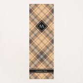 Beige en bruine Tartan Yogamat (Voorkant)