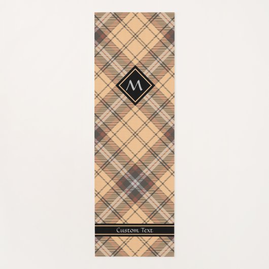 Beige en bruine Tartan Yogamat (Voorkant)