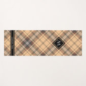 Beige en bruine Tartan Yogamat (Voorkant (horizontaal))