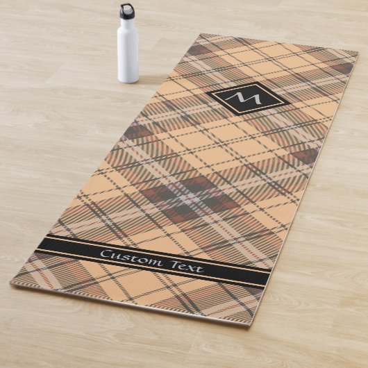 Beige en bruine Tartan Yogamat (In situ)