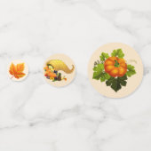 Beige en bruine Thanksgiving tafel Confetti (Voorkanten)