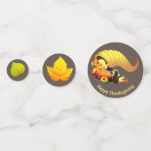 Beige en bruine Thanksgiving tafel Confetti (Achterkanten)