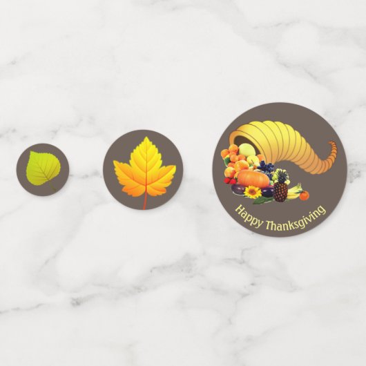 Beige en bruine Thanksgiving tafel Confetti (Achterkanten)