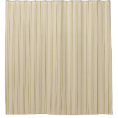 Beige en bruine verticale strepen douchegordijn (Voorkant)