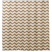 Beige en bruine zigzagpatroon douchegordijn (Voorkant)