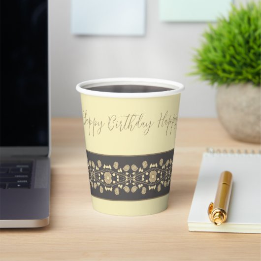 Beige en Cream Fancy Papieren Bekers (Insitu)