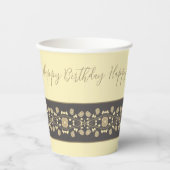 Beige en Cream Fancy Papieren Bekers (Voorkant)