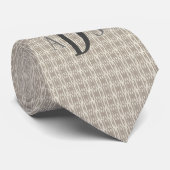 Beige en Cream Geometric Pattern Stropdas (Opgerold)