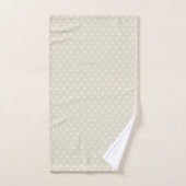 Beige en Cream Polka Dot Monogram Bad Handdoek (Handdoek)