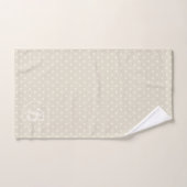 Beige en Cream Polka Dot Monogram Bad Handdoek (Handdoek)