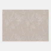 Beige en Cream Tonal Poison Flower Line Art Inpakpapier Vel (Voorkant 3)