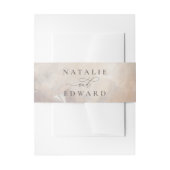 Beige en crème abstract geschilderde bruiloft uitnodigingen wikkel (Voorkant Voorbeeld)