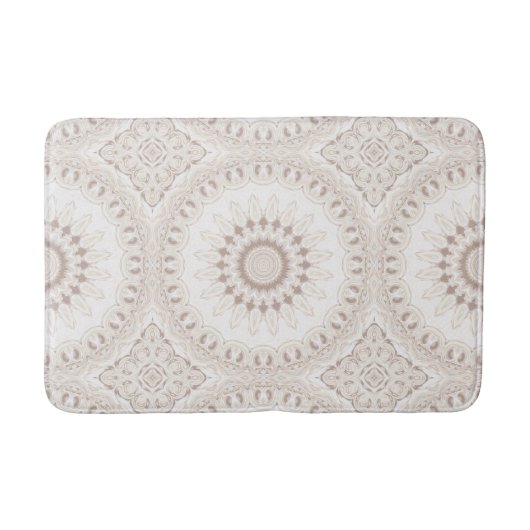 Beige en crème Mandala patroon Badmat (Voorkant)