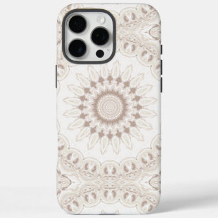 Beige en crème Mandala patroon iPhone 16 Pro Max Hoesje