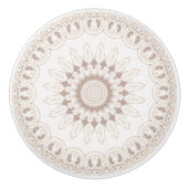 Beige en crème Mandala patroon Keramische Knop (Voorkant)