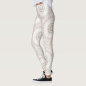 Beige en crème Mandala patroon Leggings (Links)