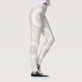 Beige en crème Mandala patroon Leggings (Rechts)