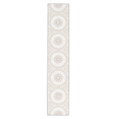 Beige en crème Mandala patroon Medium Tafelloper (Voorkant)