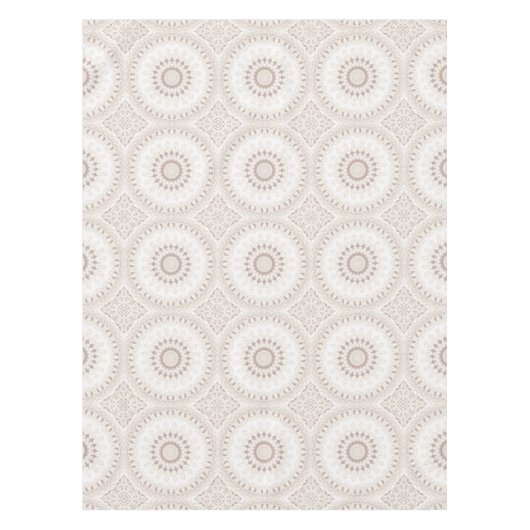 Beige en crème Mandala patroon Tafelkleed (Voorkant)