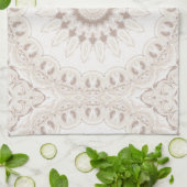 Beige en Crème Mandala Patroon Theedoek (Gevouwen)
