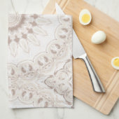 Beige en Crème Mandala Patroon Theedoek (Quarter Fold)