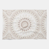 Beige en Crème Mandala Patroon Theedoek (Horizontaal)
