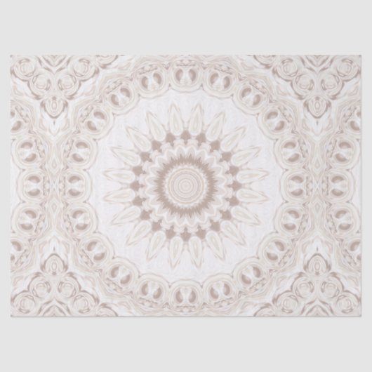 Beige en crème Mandala patroon Tissuepapier (Voorkant)