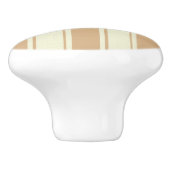 Beige en crème tikkende strepen keramische knop (Zijkant)