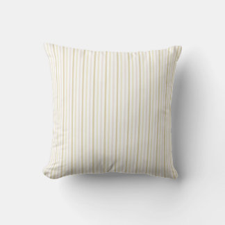 Beige en crèmekleurig verticaal gestreept patroon kussen