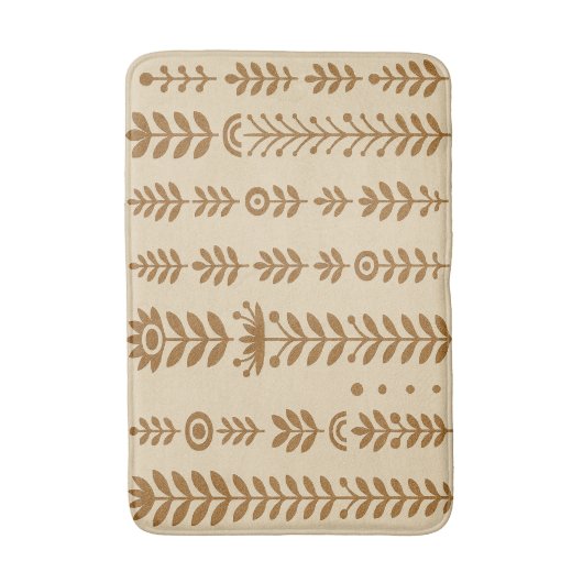 Beige en Earth Brown Bath Mat (Voorkant Verticaal)