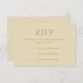 Beige en Ecru Event Reply, RSVP of Responskaarten (Voorkant / Achterkant)