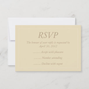 Beige en Ecru Event Reply, RSVP of Responskaarten Kaartje