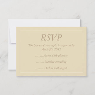 Beige en Ecru Event Reply, RSVP of Responskaarten Kaartje