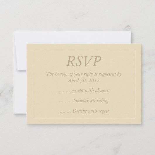 Beige en Ecru Event Reply, RSVP of Responskaarten Kaartje (Voorkant)