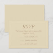 Beige en Ecru Event Reply, RSVP of Responskaarten Kaartje (Voorkant / Achterkant)