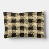 Beige en Ecru tinten Plaid Artisan Haakprint Etui (Achterkant)
