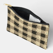 Beige en Ecru tinten Plaid Artisan Haakprint Etui (Open)
